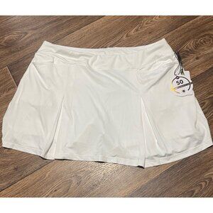 Tail White Label Skort  Womens XL Chalk White Box Pleats Golf Tennis